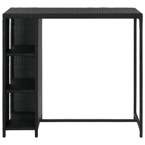 vidaXL Bar Table with Storage Rack Black 47.2x23.6"x43.3" Poly Rattan"
