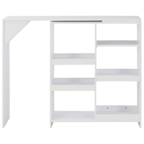 vidaXL Bar Table with Moveable Shelf White 54.3"x15.4"x43.3"