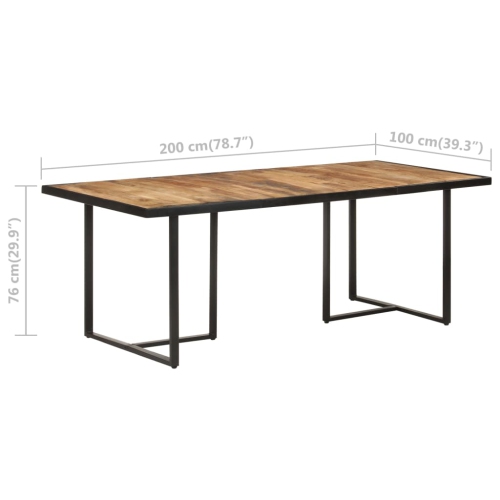 vidaXL Dining Table 78.7" Rough Mango Wood