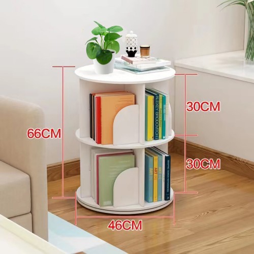 2 Tier 360° Rotating Stackable Shelves Bookshelf Organizer