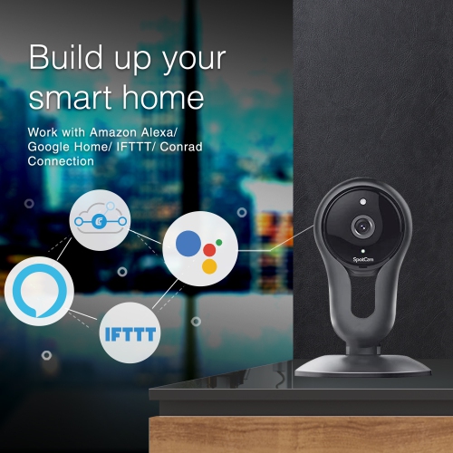 SpotCam FHD 2 Wireless Home Security Camera, 1080p, Indoor, Night Vision, Two-Way Talk, Motion & Sound Alert, Alarm Siren, Free Fulltime Continuous