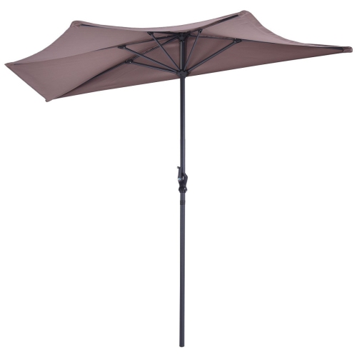 SLICKBLUE  9Ft Outdoor Half Umbrella for Patio Or Bistro, Space-Saving Design Without Weight Base