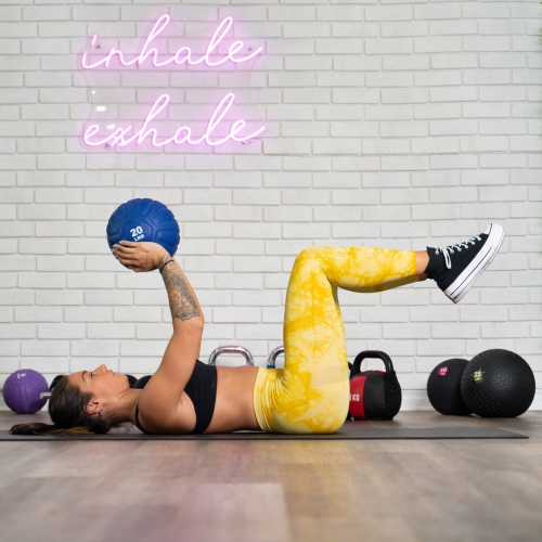 PRISP Ballon Medicine Ball en Caoutchouc - Balle Pour Entraînements de Musculation et Fitness, 20 lbs