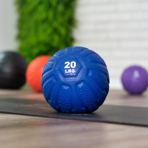 PRISP Ballon Medicine Ball en Caoutchouc - Balle Pour Entraînements de Musculation et Fitness, 20 lbs