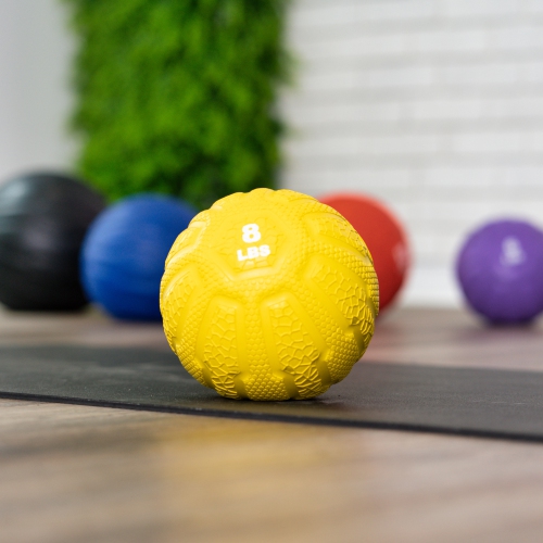 PRISP Weighted Rubber Medicine Ball - Weight Ball for Strength Exercises and Fitness Workouts, 8 lbs