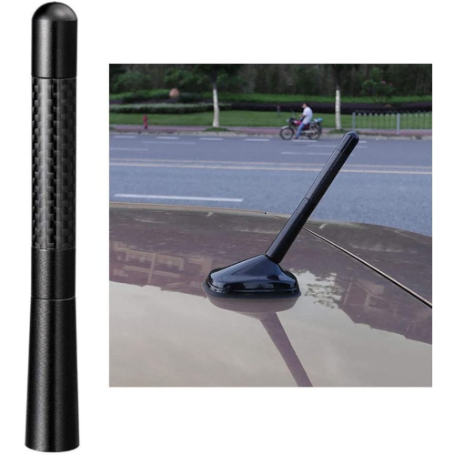 Vehicle Roof Mount Antenna Mast 4.7 inch Carbon Fiber Car Antenna Replacement for Ford Dodge Toyota Honda Chevrolet Nissan Ford Jeep Subaru GMC