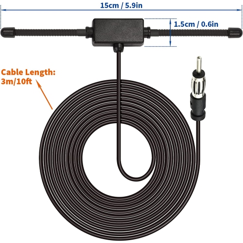 Universal Car Stereo AM FM Dipole Antenna,Hidden Adhesive Mount AM FM Radio Antenna for Vehicle Car Truck SUV Radio Stereo Head Unit Receiver