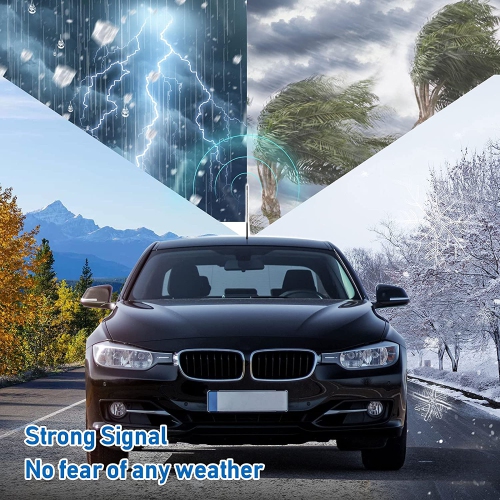 Universal Vehicle Antenna Replacement 40cm, AM FM Roof Mount Car Radio Antenna Mast, Flexible Rubber Antennae with M4 M5 M6 Threaded Adapter