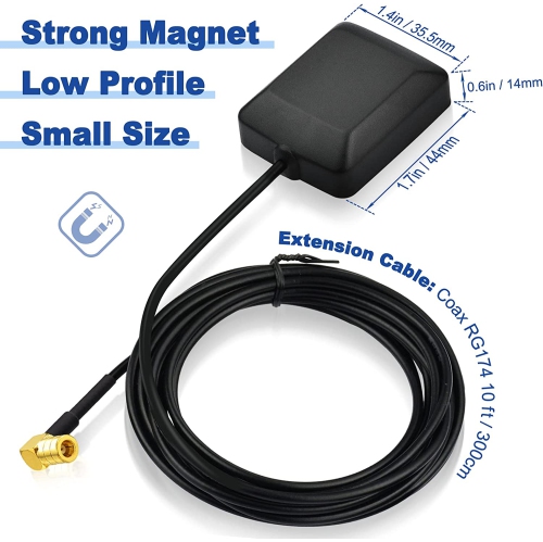 Mini Satellite Radio Antenna SMB Female Right Angle Connector Compatible with Sirius XM Car Vehicle Trucks RV HD Hi-Fi Radio Stereo Receiver Tuner