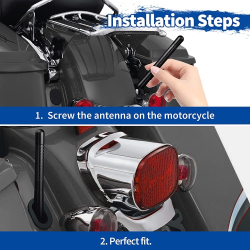 Motorcycle Carbon Fiber Antenna Mast Replacement Compatible with Harley Davidson 1998-2020 Road King Softail Touring Street Glide Road Glide Fat Boy