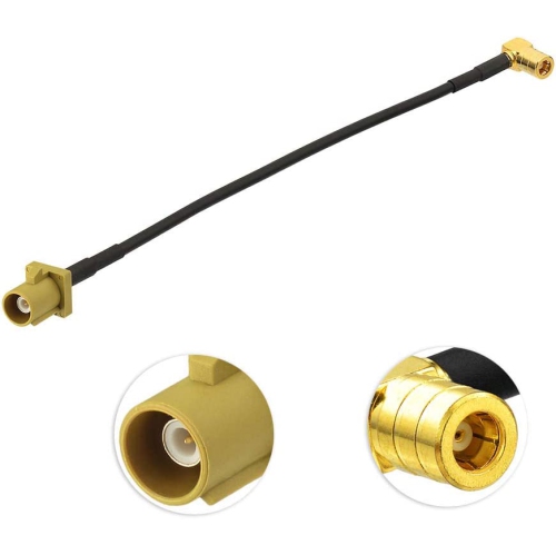 Adaptateur d’antenne radio par satellite Câble en tire-bouchon à angle droit de 15 cm avec syntoniseur de récepteur stéréo pour radio d’auto Sirius