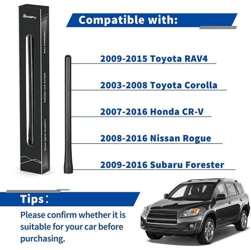 Short Car Antenna Replacement Compatible with Toyota RAV4 Corolla Honda CR-V Nissan Rogue Subaru Forester Mazda Auto Antenna