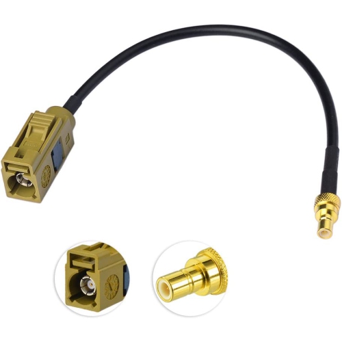 Fakra Curry K Female to SMB Male Cable 15cm for XM Sirius Satellite Radio Antenna Stereo Tuner