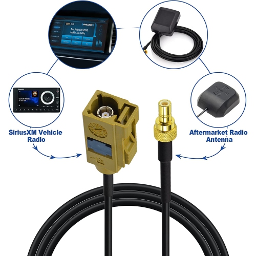 Fakra Curry K Female to SMB Male Cable 15cm for XM Sirius Satellite Radio Antenna Stereo Tuner
