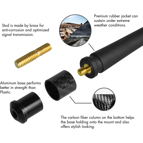 Antenna Compatible with 2012-2021 Dodge Ram 1500 13 inches Flexible Rubber Antenna Replacement Designed for Optimized FM/AM Reception