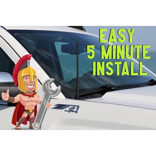 - The Spartan - 13 3/4 Inch Short Flexible Rubber Antenna fits Chevrolet Silverado 1500, 2500, 3500 GMC Sierra 1500,2500,3500 - Black Carbon Fiber