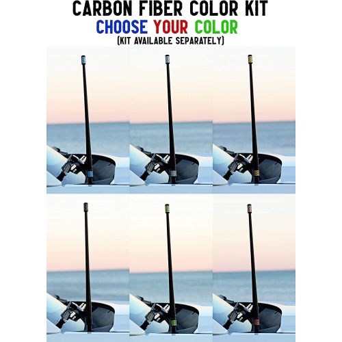 - The Spartan - 13 3/4 Inch Short Flexible Rubber Antenna fits Chevrolet Silverado 1500, 2500, 3500 GMC Sierra 1500,2500,3500 - Black Carbon Fiber