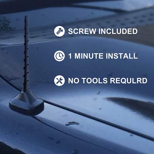 Flexible Rubber Replacement Mast fits for Dodge Ram 1500 2009-2020, 7 Inch Car Wash Proof Internal Highly Conductive Copper Core Antenna, Designed