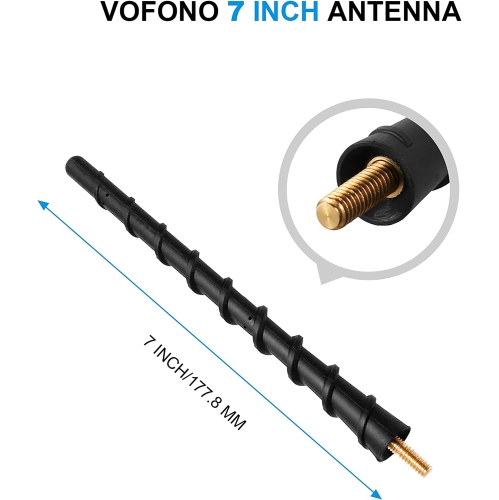 Flexible Rubber Replacement Mast fits for Dodge Ram 1500 2009-2020, 7 Inch Car Wash Proof Internal Highly Conductive Copper Core Antenna, Designed