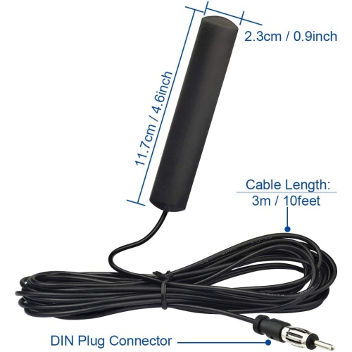 Car Antenna Car Stereo FM AM Radio Antenna Car Adhesive Mount Hidden Patch Antenna for Vehicle Truck SUV Car Stereo in Dash Head Unit CD Media