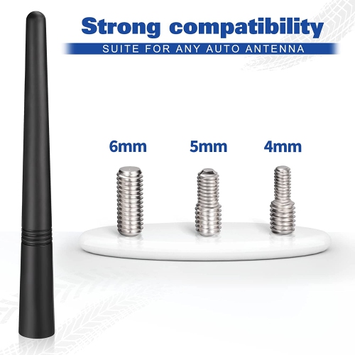 Remplacement d’antenne radio d’auto universelle 14,2 cm, mât d’antenne de véhicule monté au pavillon, antenne AM FM flexible en caoutchouc avec