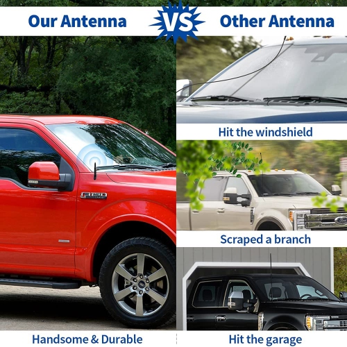 Car Truck Stereo Antenna for GMC Sierra 1500 2500 3500 Toyota Tundra Tacoma Chevy Silverado 1500 2000 2500 3500 Dodge RAM 1500 2500 3500 Heavy Duty