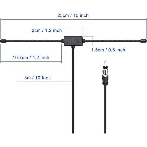 Antenne de voiture AM radio FM AM Dipole Antenne à support adhésif Antenne stéréo auto pour camion VUS radio stéréo de voiture unité de tête de
