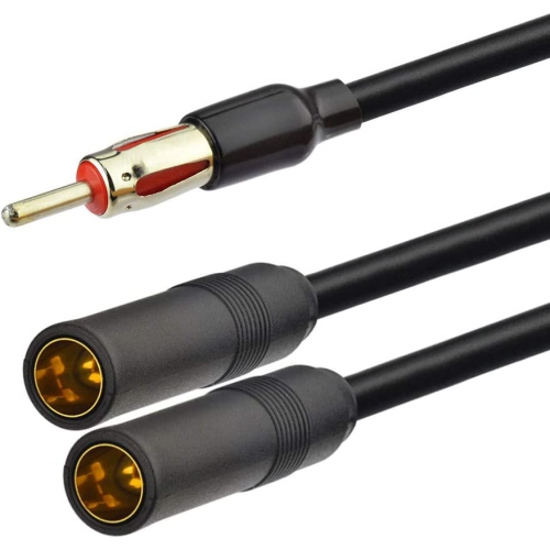 Répartiteur d’antenne de voiture radio AM FM câble répartiteur d’antenne, DIN 1 mâle à 2 femelle câble de connexion pour VUS de voiture radio stéréo
