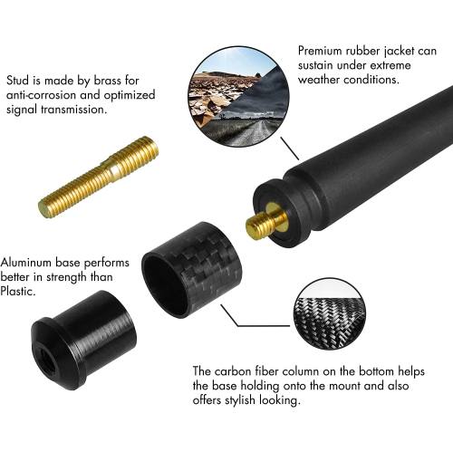 Antenna Compatible with Toyota Tundra 2014-2022 13 inches Flexible Rubber Antenna Replacement Designed for Optimized FM/AM Reception