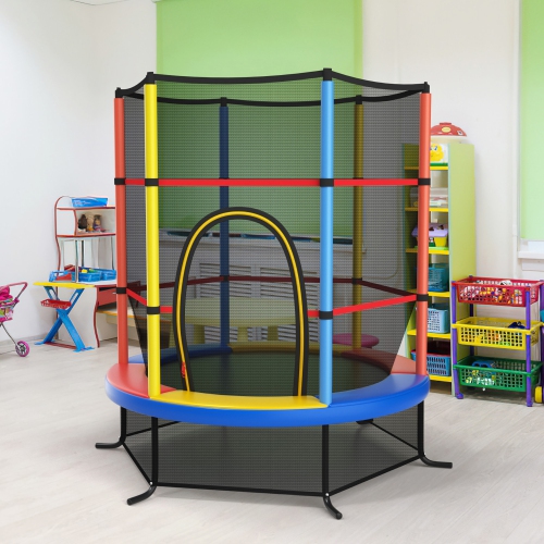 Costway 55" Kids Trampoline Bouncing Jumping Mat Recreational Trampoline W/Enclosure Net