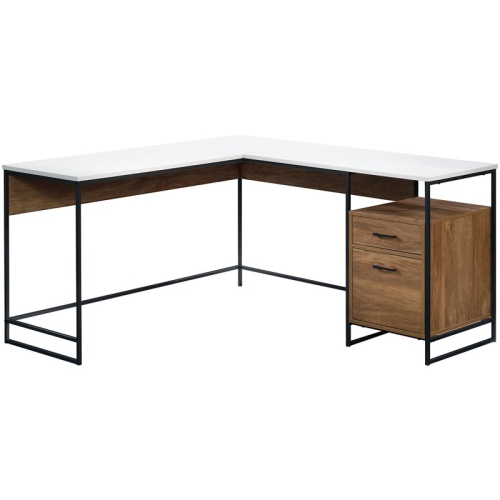 SAUDER  Tremont Row Engineered Wood L-Shaped Desk In Sindoori Mango/natural