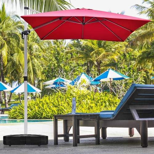 Gymax Patio Umbrella Stand Base Weight 4 Wheels W/Cross Base Black