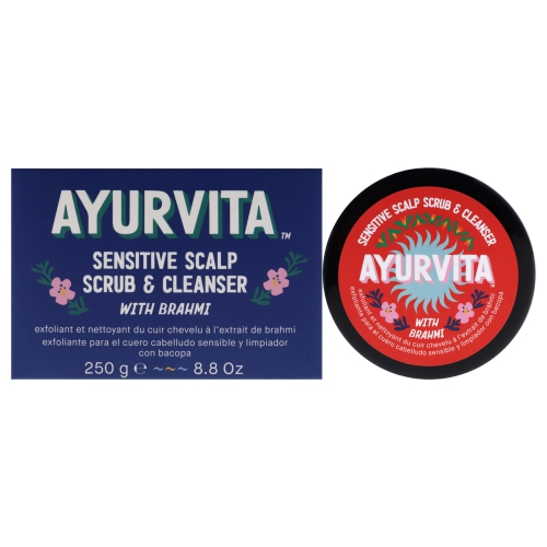 AYURVITA  Sensitive Scalp Scrub And Cleanser With Brahmi By for Unisex - 8.8 OZ Cleanser