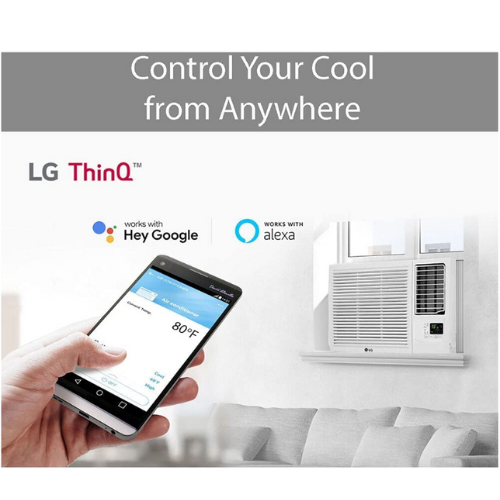LG 8,000 BTU Heat and Cool Window Air Conditioner with WiFi Controls White