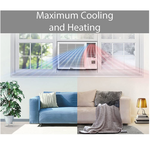 LG 8,000 BTU Heat and Cool Window Air Conditioner with WiFi Controls White