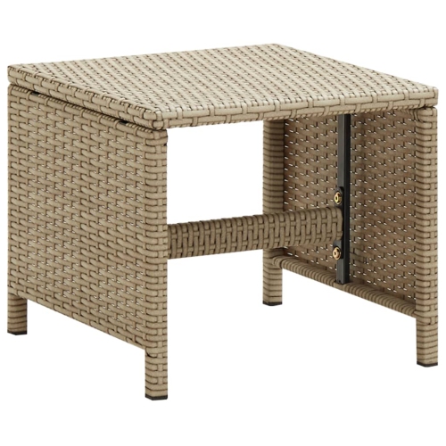 vidaXL Patio Stools 2 pcs with Cushions Poly Rattan Beige