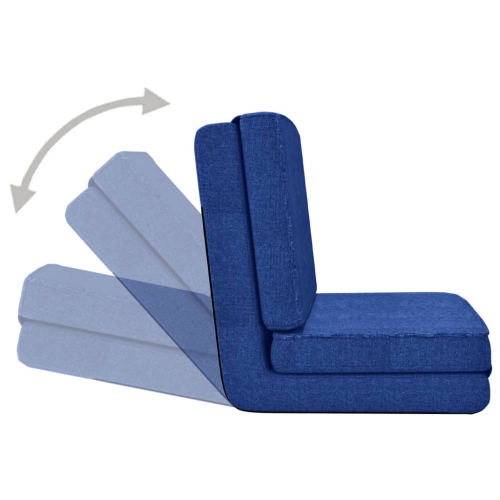 Chaise pliante en tissu bleu VidaXL