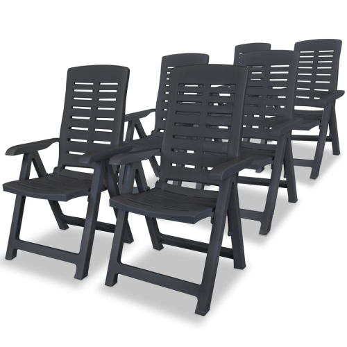 VIDAXL  Reclining Patio Chairs 6 PCs Plastic Anthracite