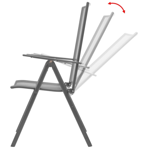 vidaXL Stackable Patio Chairs 2 pcs Steel Gray