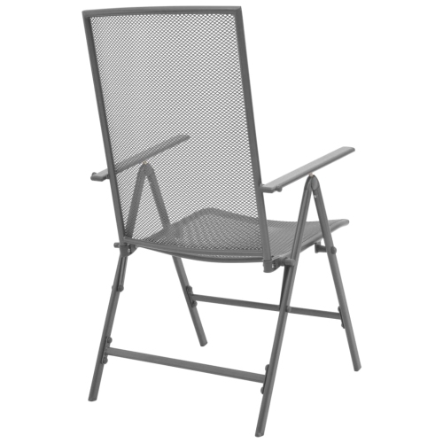 vidaXL Stackable Patio Chairs 2 pcs Steel Gray