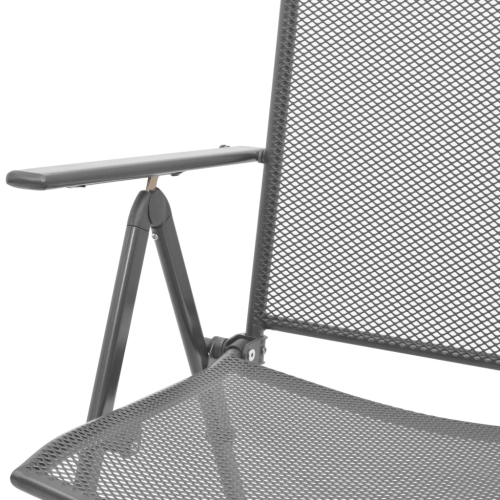 vidaXL Stackable Patio Chairs 2 pcs Steel Gray