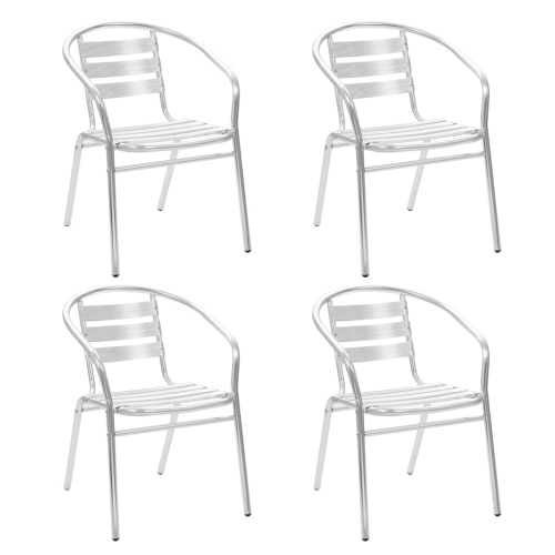 VIDAXL  Stackable Patio Chairs 4 PCs Aluminum