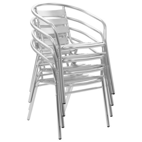 vidaXL Stackable Patio Chairs 4 pcs Aluminum