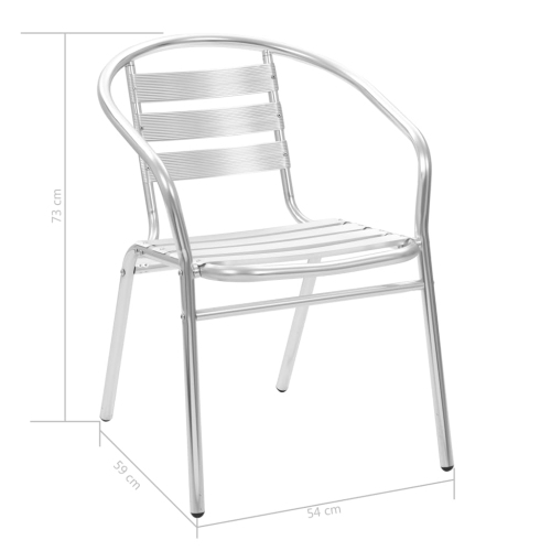 vidaXL Stackable Patio Chairs 4 pcs Aluminum