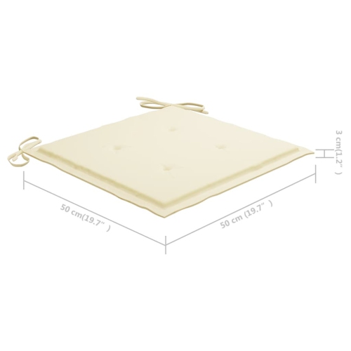 vidaXL Patio Dining Chairs 4 pcs with Cushions Solid Acacia Wood