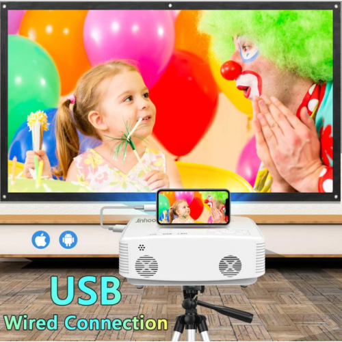Open Box - Jinhoo M30 Wifi Mini Projector 6500 Lumen with 100 Inch Screen