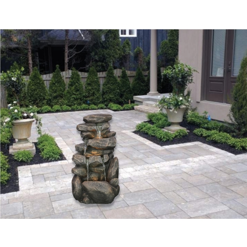 Henryka Outdoor Fountain - LED Lights - Resin