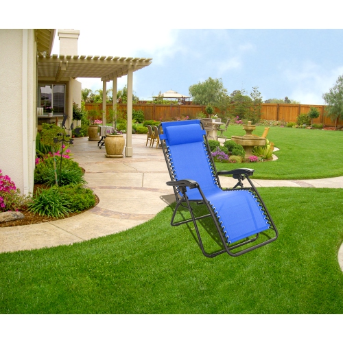 Chaise de Patio Ajustable - Bleu