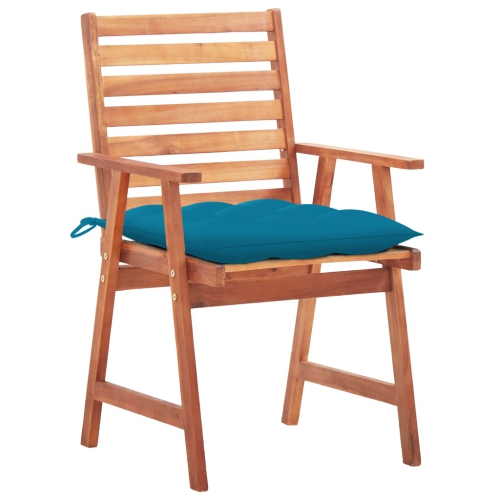 vidaXL Patio Dining Chairs 3 pcs with Cushions Solid Acacia Wood
