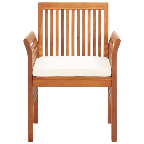 vidaXL Patio Dining Chair with Cushion Solid Acacia Wood